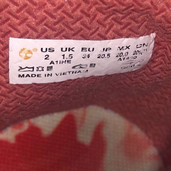 Timberland 6” Premium Waterproof Boots Girls SZ 2 - Picture 7 of 9